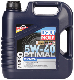 Моторное масло Liqui Moly Optimal Synth 5W 40  4 л