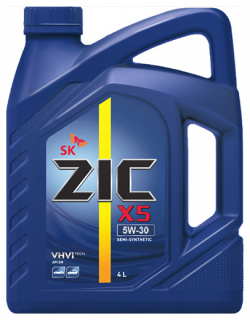 Моторное масло ZIC X5 5W 30  4 л Всесезонное полусинтетическое