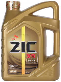 Моторное масло ZIC X9 5W 40  4 л — всесезонное синтетическое