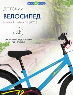 Детский велосипед Forward Meteor 18  год 2023 цвет Голубой