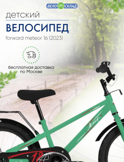 Детский велосипед Forward Meteor 16  год 2023 цвет Зеленый