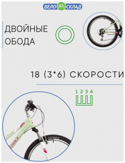 Подростковый велосипед Novatrack Jenny 24 Pro  год 2023 цвет Зеленый ростовка 12