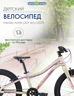Детский велосипед Merida Matts J 20+ Eco  год 2021 цвет Серебристый Розовый В