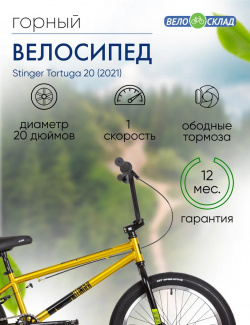 Экстремальный велосипед Stinger Tortuga 20  год 2021 цвет Зеленый