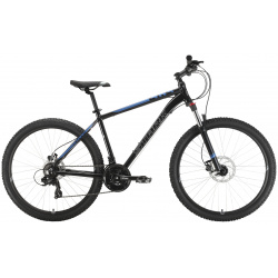Горный велосипед Stark Hunter 27 2 HD  год 2022 цвет Черный Голубой ростовка 16