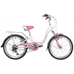 Детский велосипед Novatrack Butterfly 20 6 V  год 2022 цвет Белый Розовый