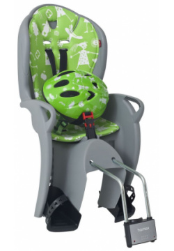 Hamax Детское кресло Kiss Safety Package (+шлем)  цвет Серебристый Зеленый К