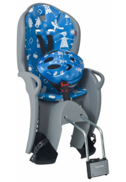 Hamax Детское кресло Kiss Safety Package (+шлем)  цвет Серебристый Синий