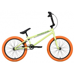 Экстремальный велосипед Stark Madness BMX 5  год 2023 цвет Зеленый Оранжевый ростовка 9