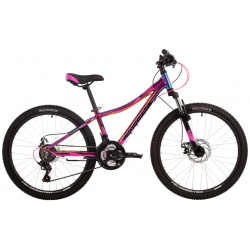 Подростковый велосипед Novatrack Katrina 21 D 24  год 2024 цвет Фиолетовый ростовка 10