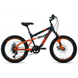 Детский велосипед Altair MTB FS 20 Disc  год 2021 цвет Серебристый Оранжевый