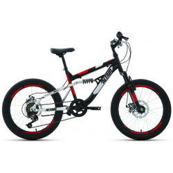 Детский велосипед Altair MTB FS 20 Disc  год 2021 цвет Черный Красный Двухподвес