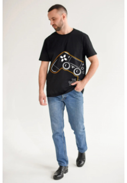Муж  футболка "Геймер" Черный р 52 Оптима трикотаж Геймер Размер 52, размер: 52 RU