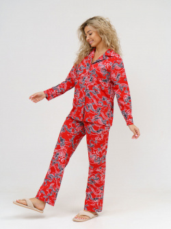 Жен  пижама с брюками арт 16 0756 Красный р 50 НСД Трикотаж