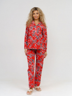 Жен  пижама с брюками арт 16 0756 Красный р 46 НСД Трикотаж
