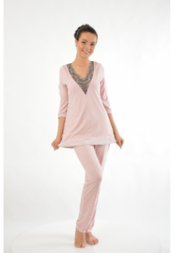 Пижама KrisLine BR0000053881 Цвет: бледно розовый  серый Состав: полиамид 5%
