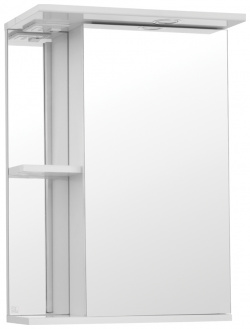 Зеркальный шкаф Style Line ЛС 00000116 Эко стандарт Николь 50 С подсветкой Белый глянец