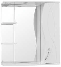 Зеркало со шкафом Style Line ЛС 00000014 Амелия 75 с подсветкой Белый глянец