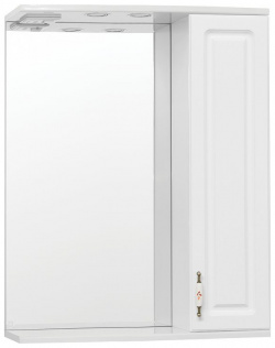 Зеркало со шкафом Style Line ЛС 00000050 Олеандр 2 Люкс 65 с подсветкой Белое
