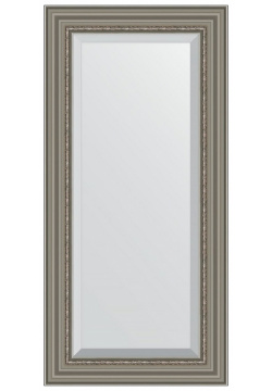 Зеркало Evoform BY 1247 Exclusive 116х56 с фацетом в багетной раме  Римское серебро 88 мм