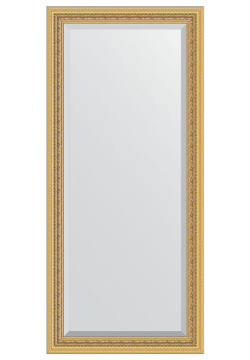 Зеркало Evoform BY 1304 Exclusive 165х75 с фацетом в багетной раме  Сусальное золото 80 мм