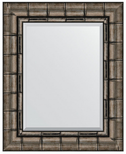 Зеркало Evoform BY 1358 Exclusive 53х43 с фацетом в багетной раме  Серебряный бамбук 73 мм