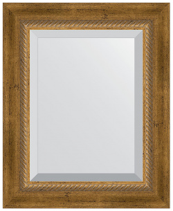 Зеркало Evoform BY 3354 Exclusive 53х43 с фацетом в багетной раме  Состаренная бронза плетением 70 мм