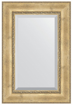 Зеркало Evoform BY 3428 Exclusive 92х62 с фацетом в багетной раме  Состаренное серебро орнаментом 120 мм