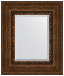 Зеркало Evoform BY 3377 Exclusive 62х52 с фацетом в багетной раме  Состаренная бронза орнаментом 120 мм