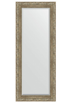 Зеркало Evoform BY 3513 Exclusive 135х55 с фацетом в багетной раме  Виньетка античное серебро 85 мм