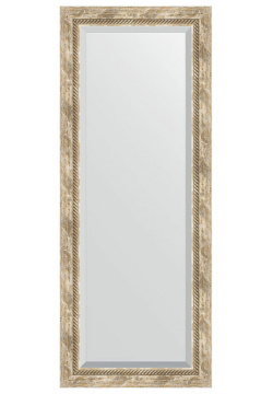 Зеркало Evoform BY 3511 Exclusive 133х53 с фацетом в багетной раме  Прованс плетением 70 мм