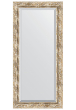 Зеркало Evoform BY 3485 Exclusive 113х53 с фацетом в багетной раме  Прованс плетением 70 мм