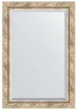 Зеркало Evoform BY 3433 Exclusive 93х63 с фацетом в багетной раме  Прованс плетением 70 мм