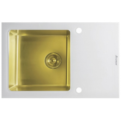 Кухонная мойка Seaman SMG 780W Gold B Eco Glass Золотая