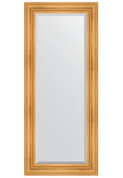 Зеркало Evoform BY 3548 Exclusive 149х64 с фацетом в багетной раме  Травленое золото 99 мм