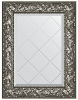 Зеркало Evoform BY 4028 Exclusive G 76х59 с гравировкой в багетной раме  Византия серебро 99 мм
