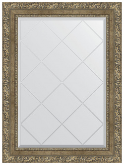 Зеркало Evoform BY 4102 Exclusive G 87х65 с гравировкой в багетной раме  Виньетка античная латунь 85 мм