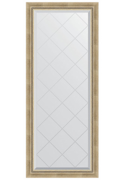 Зеркало Evoform BY 4132 Exclusive G 153х63 с гравировкой в багетной раме  Состаренное серебро плетением 70 мм