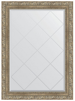 Зеркало Evoform BY 4186 Exclusive G 102х75 с гравировкой в багетной раме  Виньетка античное серебро 85 мм