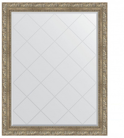 Зеркало Evoform BY 4358 Exclusive G 120х95 с гравировкой в багетной раме  Виньетка античное серебро 85 мм