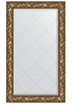 Зеркало Evoform BY 4242 Exclusive G 133х79 с гравировкой в багетной раме  Византия золото 99 мм