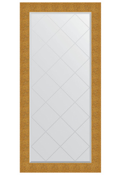 Зеркало Evoform BY 4280 Exclusive G 158х76 с гравировкой в багетной раме  Чеканка золотая 90 мм