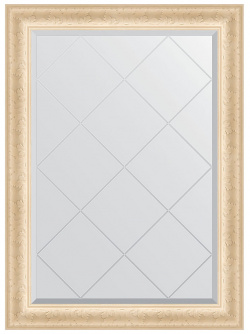Зеркало Evoform BY 4183 Exclusive G 102х75 с гравировкой в багетной раме  Старый гипс 82 мм