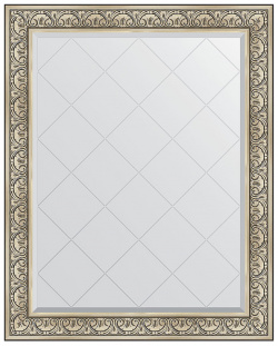 Зеркало Evoform BY 4381 Exclusive G 125х100 с гравировкой в багетной раме  Барокко серебро 106 мм