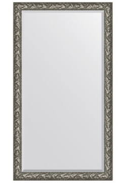 Зеркало Evoform BY 6165 Exclusive Floor 203х114 с фацетом в багетной раме  Византия серебро 99 мм