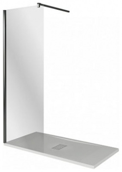 Душевая перегородка Good Door ВИ00012 Walk In SP 90 C В профиль Черный стекло прозрачное