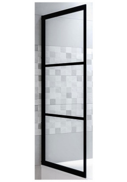 Шторка на ванну Riho G004046121 Grid GB501 80 (GBB5080001) L профиль Черный стекло прозрачное