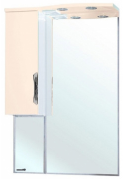 Зеркало со шкафом Bellezza 4612110002070 Лагуна 65 с подсветкой L Бежевое Белое