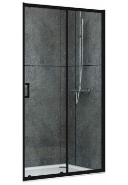 Душевая дверь Abber AG30100B 100x190 профиль Черный стекло прозрачное