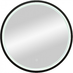 Зеркало Континент ЗЛП1016 Style D 600 с подсветкой Черное сенсорным выключателем